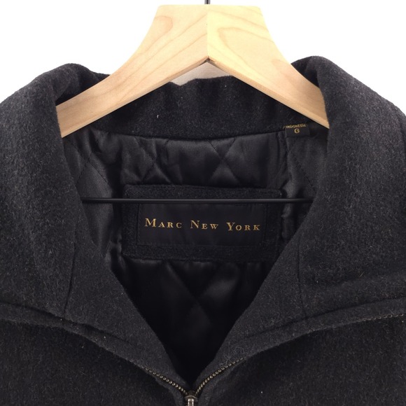 Marc New York Mens Wool Blend Quilted Lined Full Zip Jacket Large Black - Picture 2 of 13